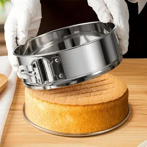 Stainless steel springform cake pan round loose bottom nonstick baking mold for kitchen