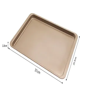 Grosses kohlenstoffstahl antihaft beschichtetes backblech rechteckig ofenform 37x25cm