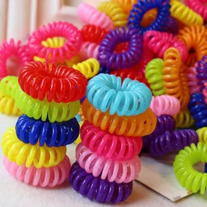Bunte Haargummis Telefonkabel Spirale Haarbänder bonbonfarben Zubehör für tägliches Styling