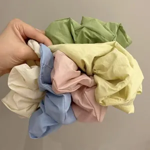 Korean Style Puffy Elastic Hair Scrunchies Soft Fabric Hair Ties Simple Casual Hair Accessories For Women Girls