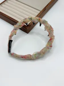Floral Chiffon Headband with Teeth Non-Slip Hair Hoop Daily Fashion Women Hair Accessories