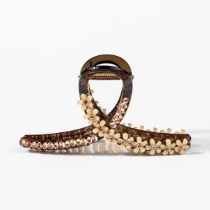 Elegante Molla per Capelli con Fiore in Strass Dolce Chic Accessori per Capelli in Resina per Donne e Ragazze Stile da Festa Quotidiano