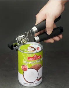 Abrelatas de acero inoxidable con mango ergonómico herramienta de cocina manual útil
