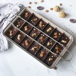 Ανοξείδωτος Χάλυβας Ταψί Brownie Φόρμα Ψησίματος Με Αφαιρούμενο Διαχωριστικό Και Στερεό Πυθμένα Αντικολλητικό Τετραγωνικό Ταψί Κέικ Για Κουζίνα
