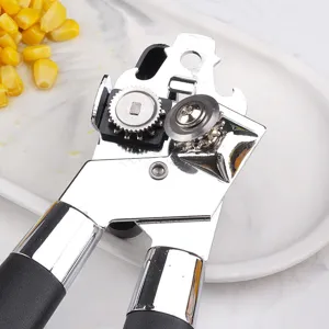 Abrelatas manual de acero inoxidable herramienta de cocina multifuncional para latas.