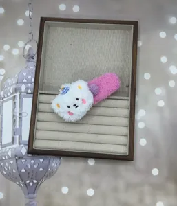 Cute plush bear duckbill hair clip, sweet style autumn winter fluffy hair accessory for women.