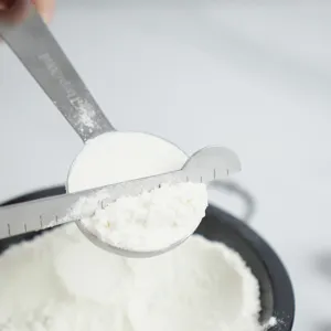 Stainless steel measuring spoon set with leveling ruler for baking coffee flour cooking.