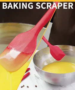 Silicone baking spatula set, flexible cake cream scraper for kitchen cooking and baking.