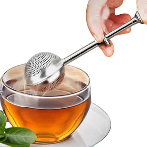 304 Acier Inoxydable Passoire à Thé Type à Pression Télescopique Infuseur à Thé Boule Maille Saupoudroyeur à Sucre Pour Cuisine Service à Thé