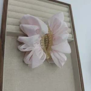 Pink chiffon hair claw clip cute hair accessory non-slip jaw clip for daily styling