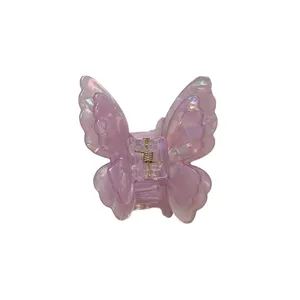 Shimmering purple butterfly hair claw clip elegant resin hair accessory for daily styling