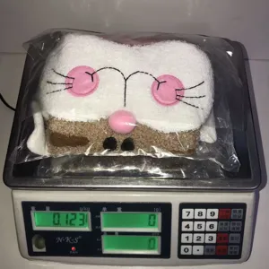 Christmas plush cat storage bag holiday decorative hanging pouch fuzzy gift bag home
