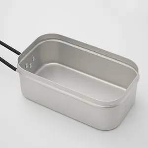 Portable Aluminum Camping Mess Tin Bento Lunch Box Lightweight Ultralight Cooking Cookware For Outdoor Picnic Hiking