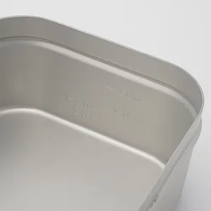 Japanese style aluminum mess tin for outdoor camping, portable bento lunch box with scales.