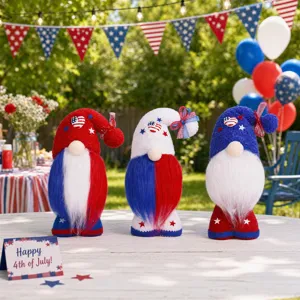 US Independence Day Faceless Gnome Doll Figurine Patriotic American Flag Plush Toy Home Table Decor Holiday Gift