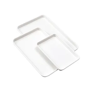 Set of 3 rectangular baking pans carbon steel non-stick cookie pastry mold kitchen tool