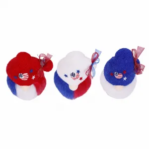 Independence day gnome ornaments set, red white and blue patriotic plush faceless dolls.