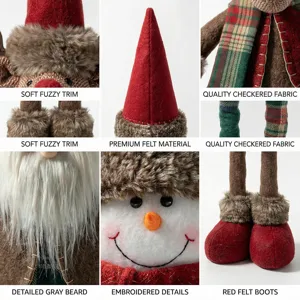 Christmas plush doll fabric detail close-up soft fuzzy trim felt material holiday decor