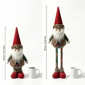 Christmas retractable gnome plush doll Santa Claus holiday desktop indoor decoration