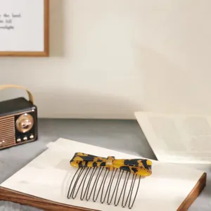 Koreanischer Stil Schildpatt Schleife Haarkamm elegante Acetat Steckkamm fuer Frisuren