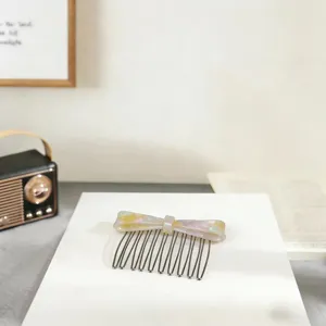 Koreanischer Acetat Schleife Haarkamm, elegantes Haaraccessoire fur Steckfrisuren.