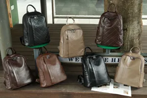 Casual soft leather women's backpack large capacity daily multi-color travel school bag