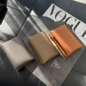 Genuine leather card holder classic minimalist coin purse soft cowhide multi color wallet style