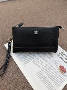 Damen Echtleder Umhängetasche Mehrschichtige Casual Schultertasche Mit Metall Kleeblatt Dekor Mode Kleine Quadratische Tasche