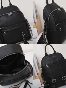 Genuine leather women backpack stylish cowhide convertible shoulder crossbody bag for daily use