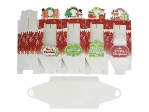 Kerstpapier verpakkingsdoos met doorzichtig venster en inzetstuk voor koekjes en muffins.