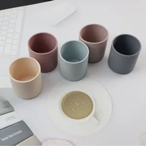 Colorful silicone cups set modern minimalist design durable drinkware for home use