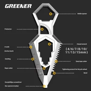 Stainless steel sword multi-functional EDC pocket tool detail feature view, handy gear.