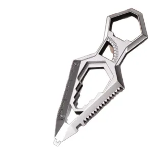 Multi-functional sword EDC tool, portable metal multi-tool with ruler and wrench features.