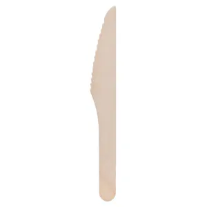 Disposable birch wooden knife for cake and dessert, eco-friendly wooden cutlery for party.