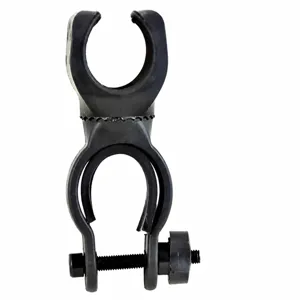 Support de lampe de poche de vélo à rotation à 360 degrés, double pince U réglable détail.