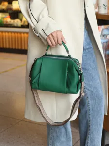 Genuine Leather Handbag For Women Top Handle Shoulder Crossbody Bag Casual Fashion Tote Bag Retro Satchel Bag