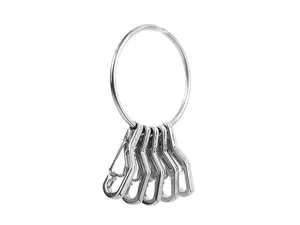 Set di anelli portachiavi a sgancio rapido in metallo resistente con mini moschettoni.