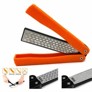 Portable Diamond Knife Sharpener Double Sided Foldable Pocket Sharpener For Outdoor Kitchen Cooking Tools