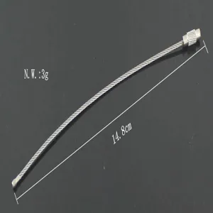 Stainless steel wire keychain cable, portable mini key ring with screw lock 14.8cm