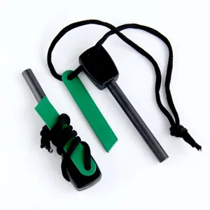 Outdoor Überleben Magnesium Feuerstarter Werkzeug mit Schaber und Kordel für Camping.