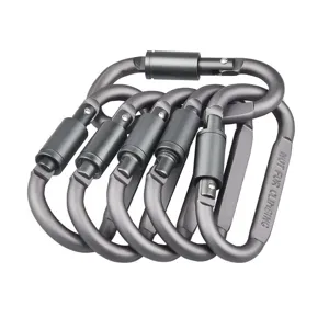 Aluminium Karabinerhaken D-Form Schraubverschluss fuer Outdoor Camping Wandern Ausruestung.