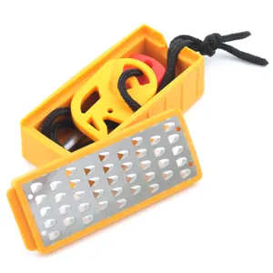 Outdoor survival fire starter tool box with mini grater and flint for camping and traveling