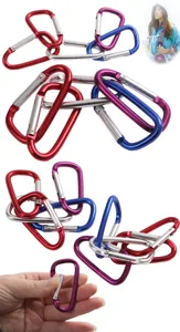 Aluminium Karabiner 6cm D-Form Schnellverbindung Clips Outdoor Haken für Camping Rucksack