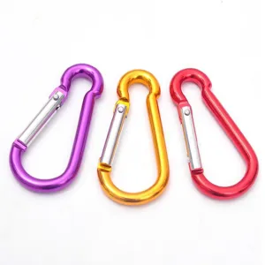 Aluminium Karabiner D-Form Schnapphaken Outdoor Camping Rucksack Zubehör 3er Set bunt