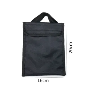 Sac de rangement noir pour réchaud de camping en plein air, pochette portable avec poignée, 16x20cm