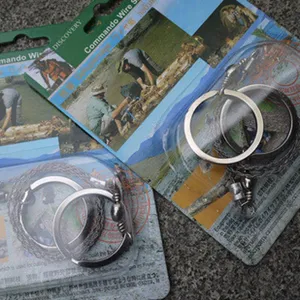 Tragbare Notfall-Drahtsäge in Blisterverpackung für Outdoor-Survival und einfaches Holzschneiden.