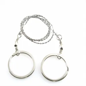 Tragbare Edelstahldrahtsäge mit Fingerringen und Wirbel für Outdoor-Überleben und Camping.