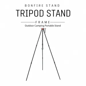 Tragbarer Outdoor Camping Lagerfeuer Dreifuss Stander fur Picknick Kochtopf verstellbare Halterung