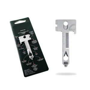 Detail view of 17-in-1 stainless steel multitool pocket tool with functional layout.