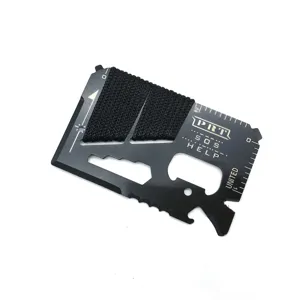 Roestvrij Staal Multifunctionele Overlevingstool Kaart Pocket Multitool Kampeeruitrusting Noodredding Kaart Voor Outdoor Wandelen